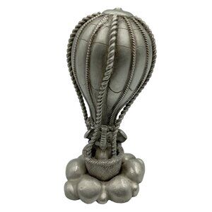 Vintage Spoontiques Pewter Hot Air Balloon With Elephant Figurine Vintage 1986